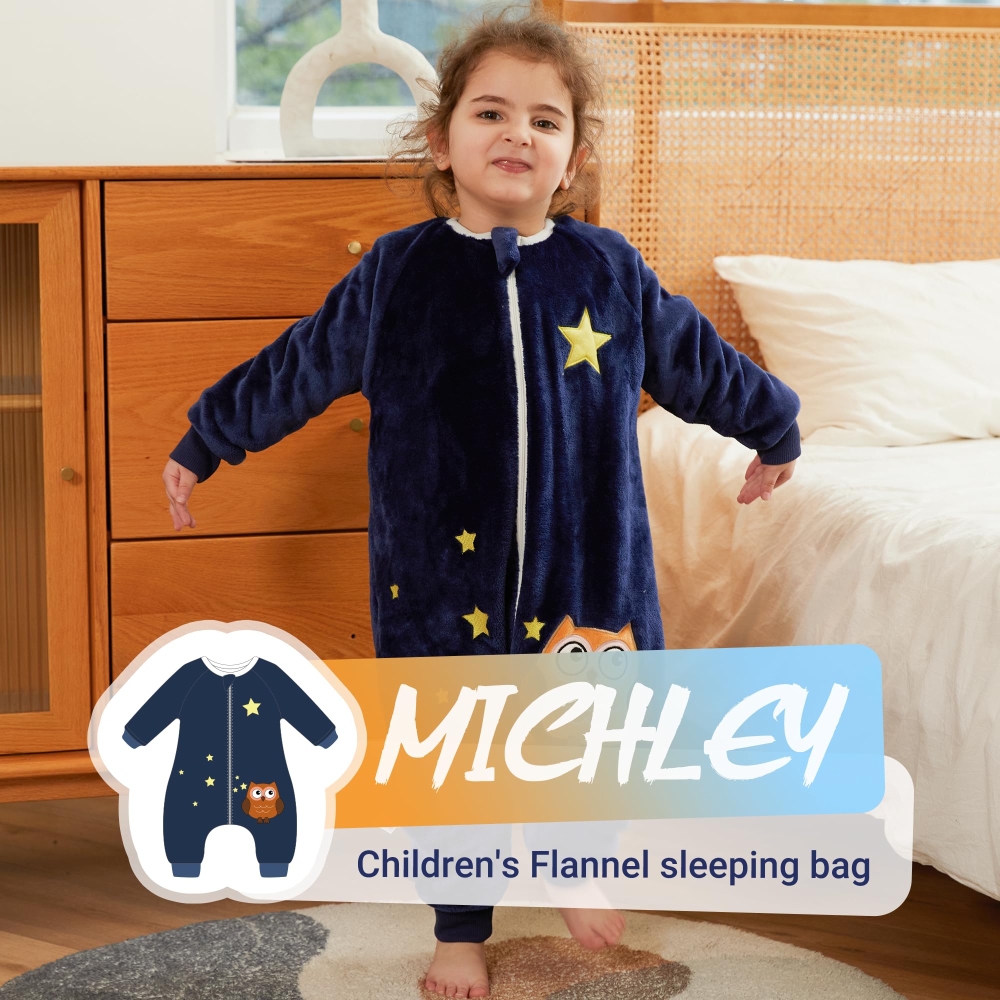 MICHLEY flannel fabric close-up shows soft, breathable warmth for night sleep