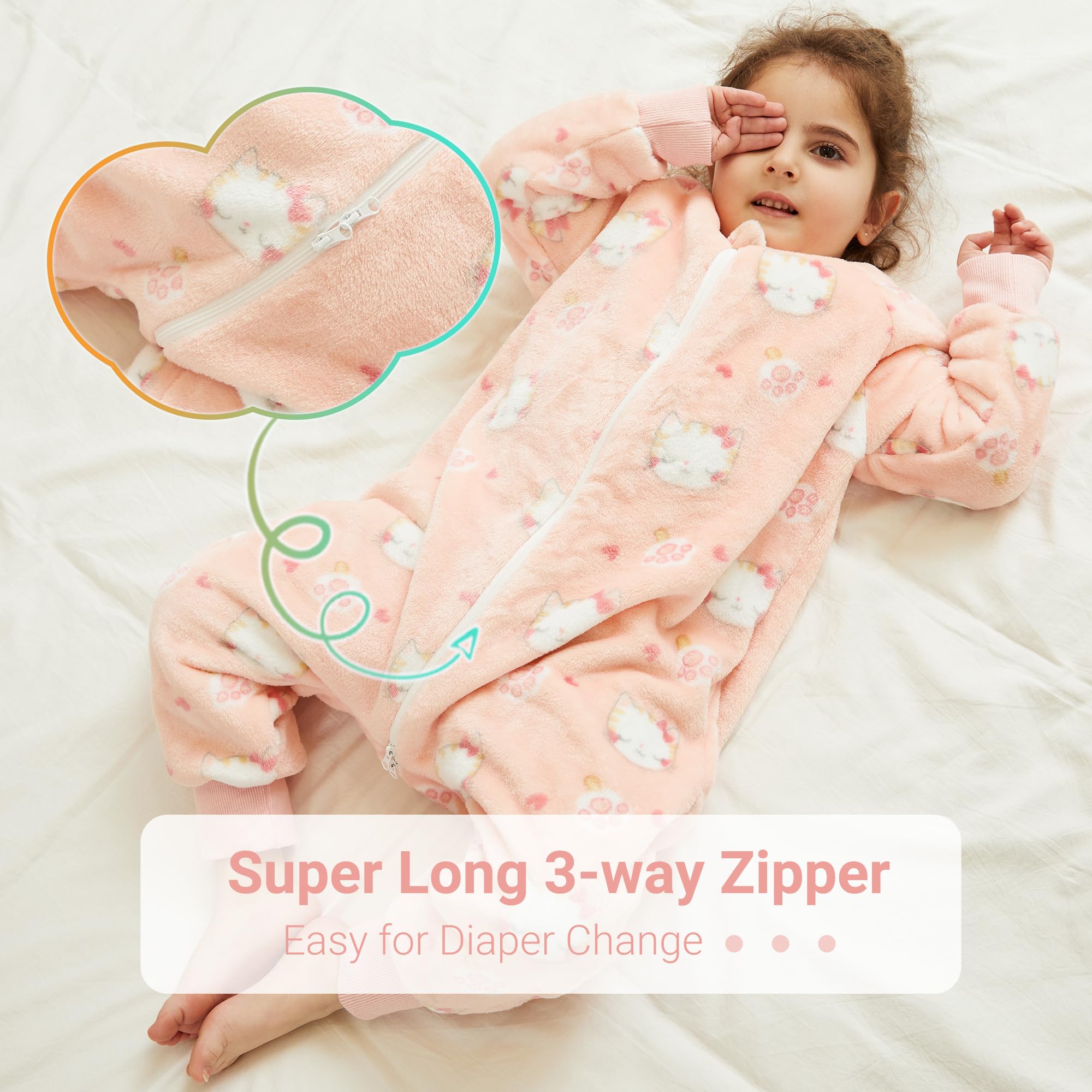 MICHLEY sleeping bag foot opening supports natural movement during sleep.