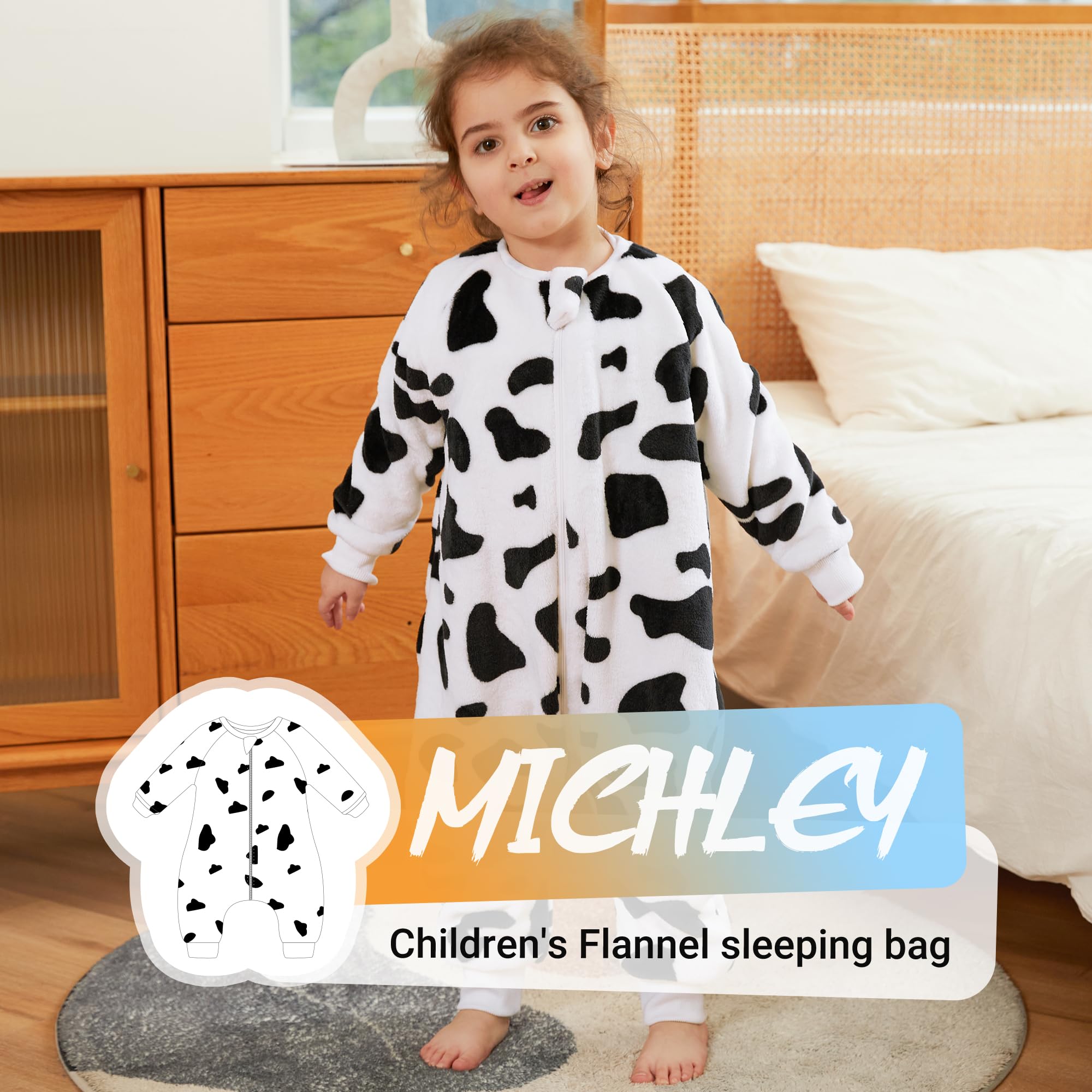 MICHLEY sleeping bag foot opening enables toddlers to move freely