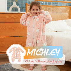 MICHLEY sleeping bag with foot opening supports comfy leg movement during sleep.