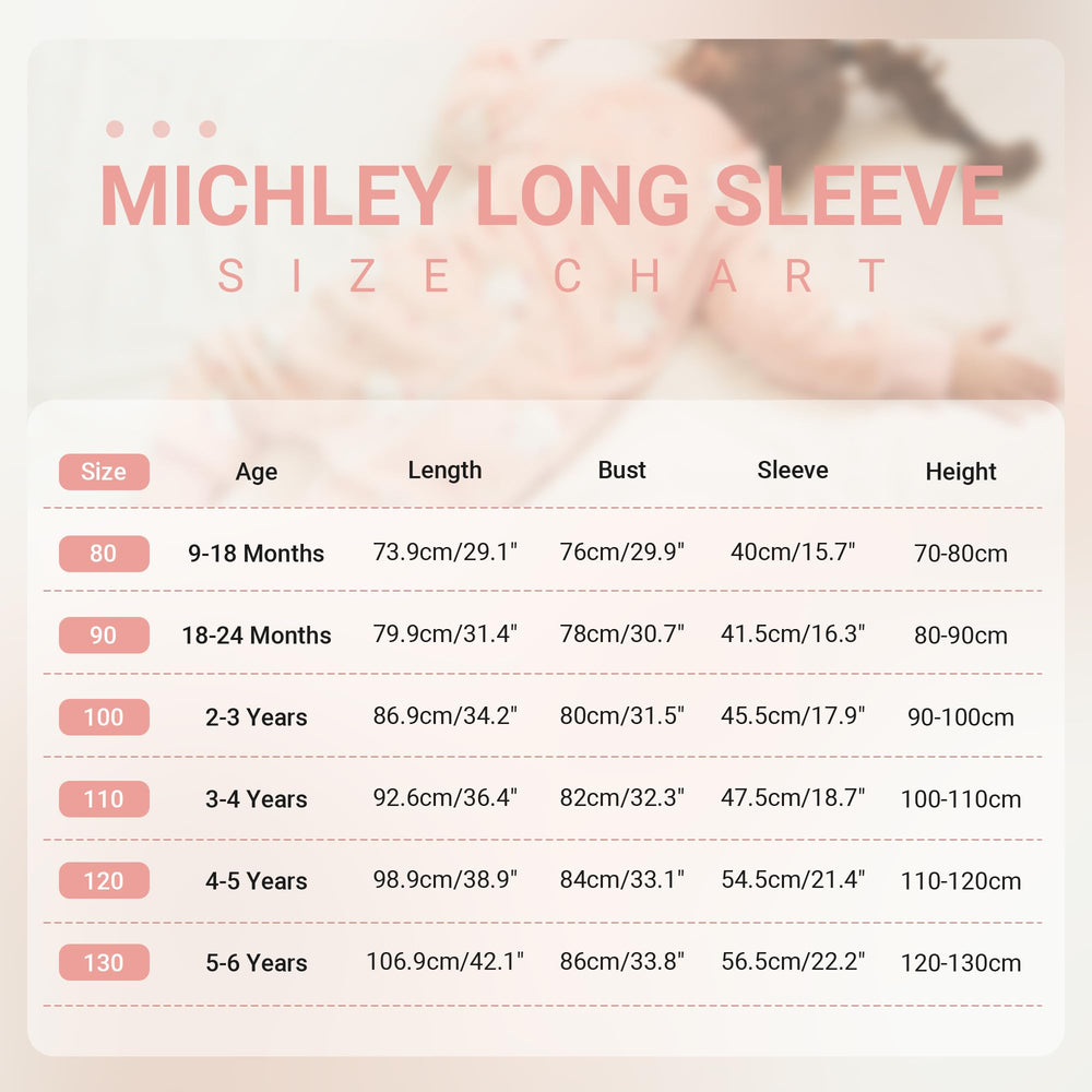 MICHLEY size 110 label shows 3-4T with room to grow.