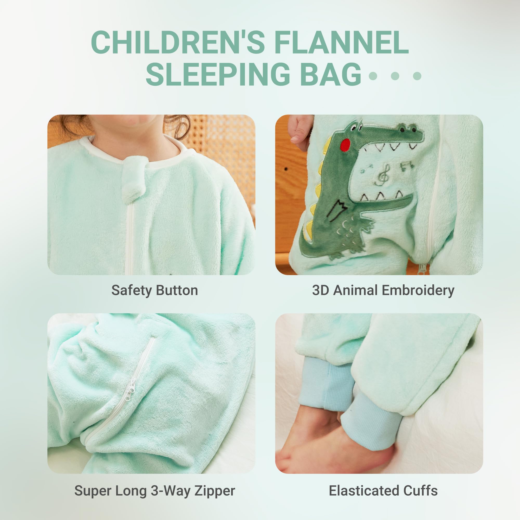 MICHLEY flannel sleeping bag soft flannel fabric gentle on skin