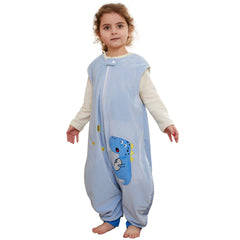 MICHLEY kids sleeveless zipper sleeping bag with dinosaur print for cozy night safety