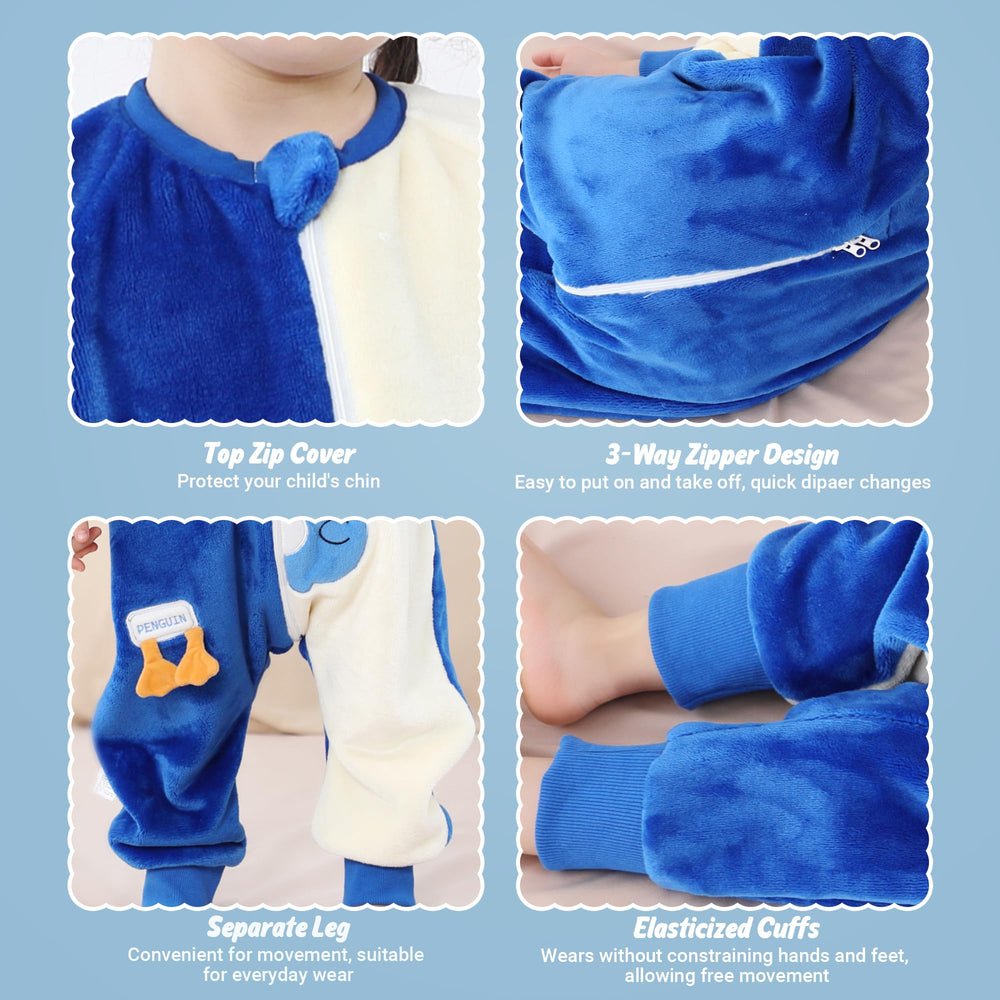 MICHLEY long-sleeve sleeping bag with leg openings allows freedom of movement.