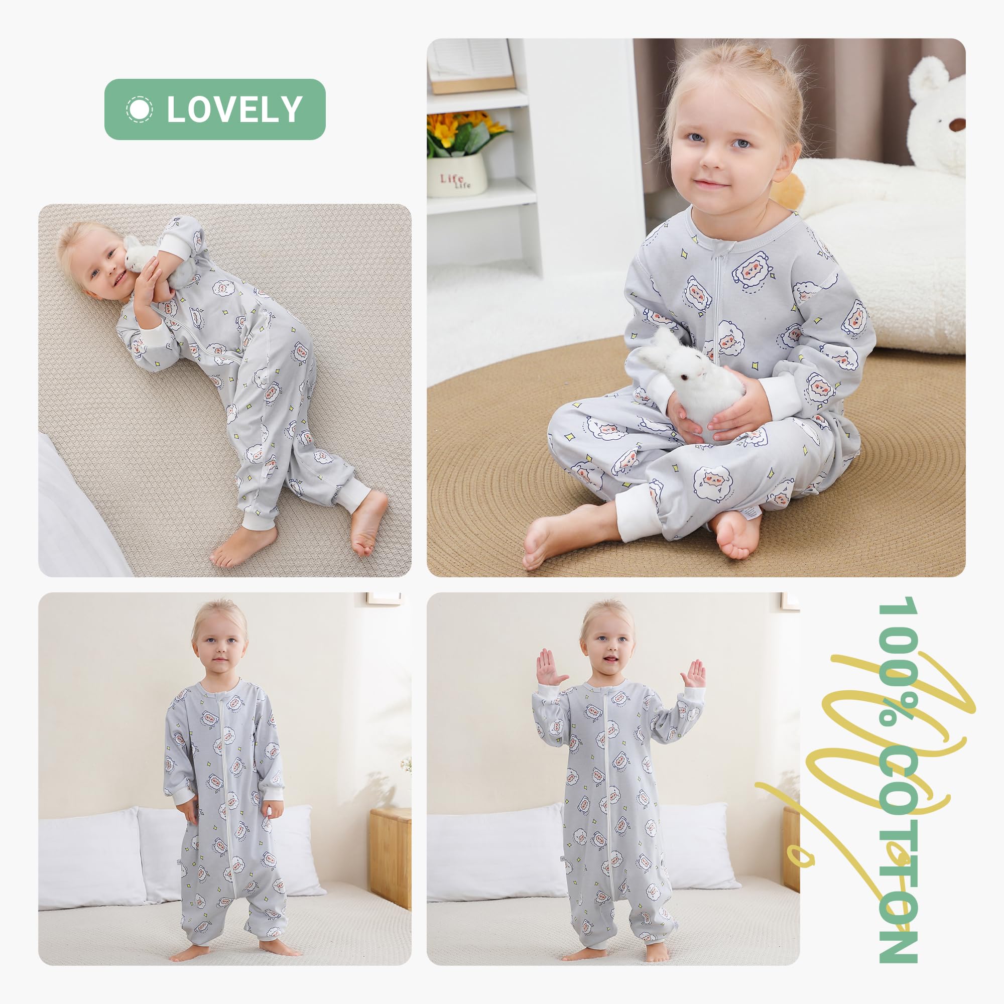 MICHLEY long-sleeve sleep sack provides year-round warmth and breathability.