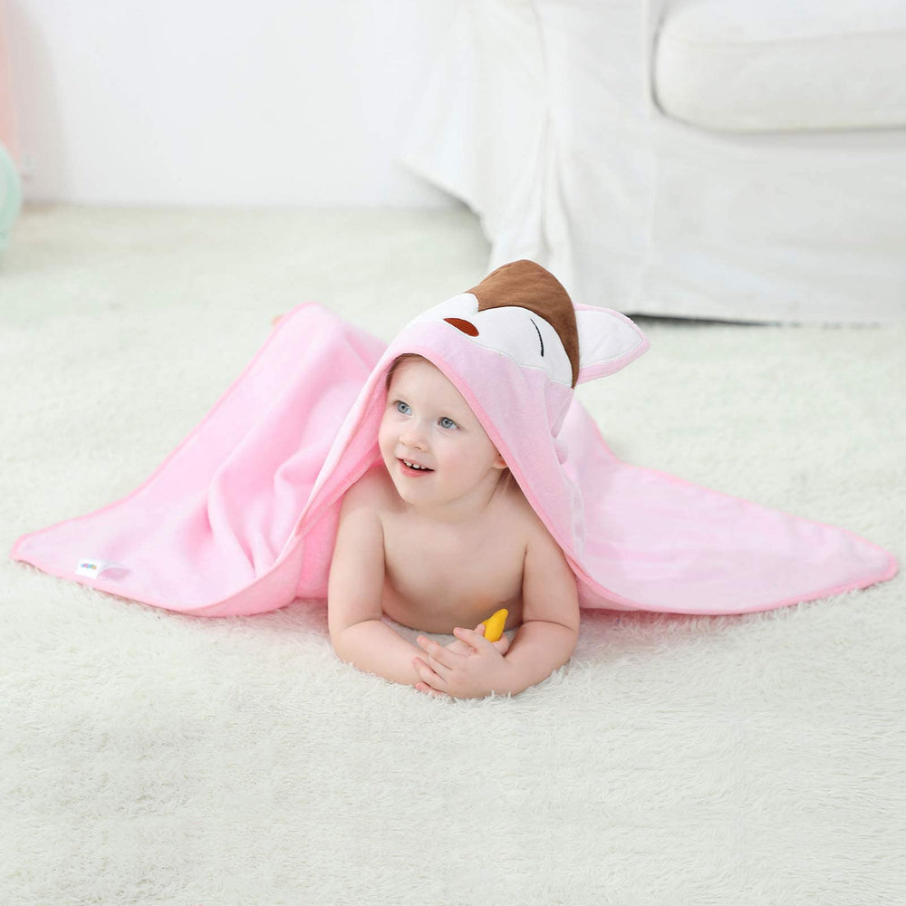 MICHLEY pink fox hooded towel care instructions for softness