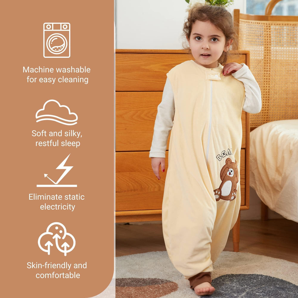 MICHLEY breathable polyester sleepsack fabric close-up shows soft warmth.