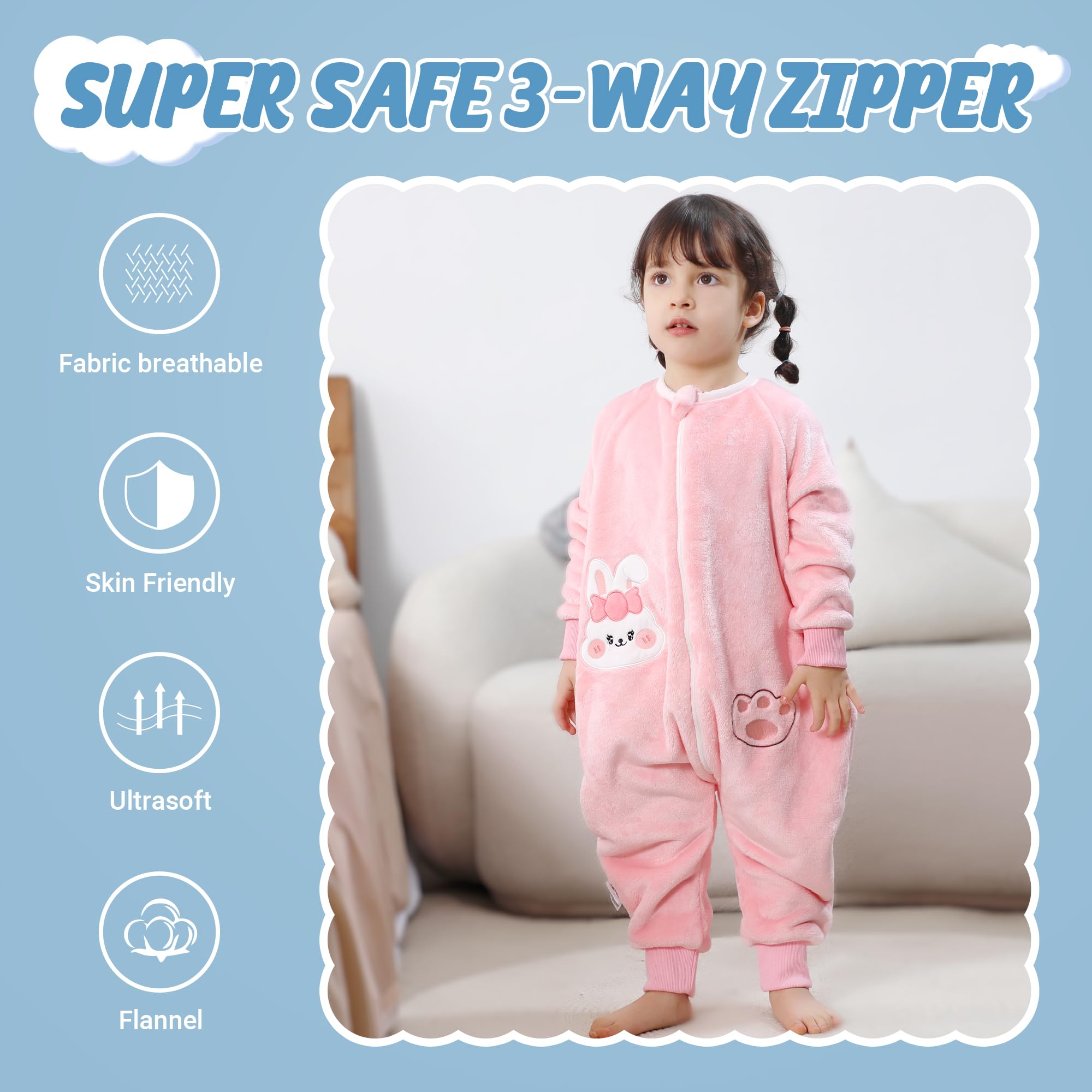 MICHLEY sleeping bag sack zipper feature eases on/off for quick changes.
