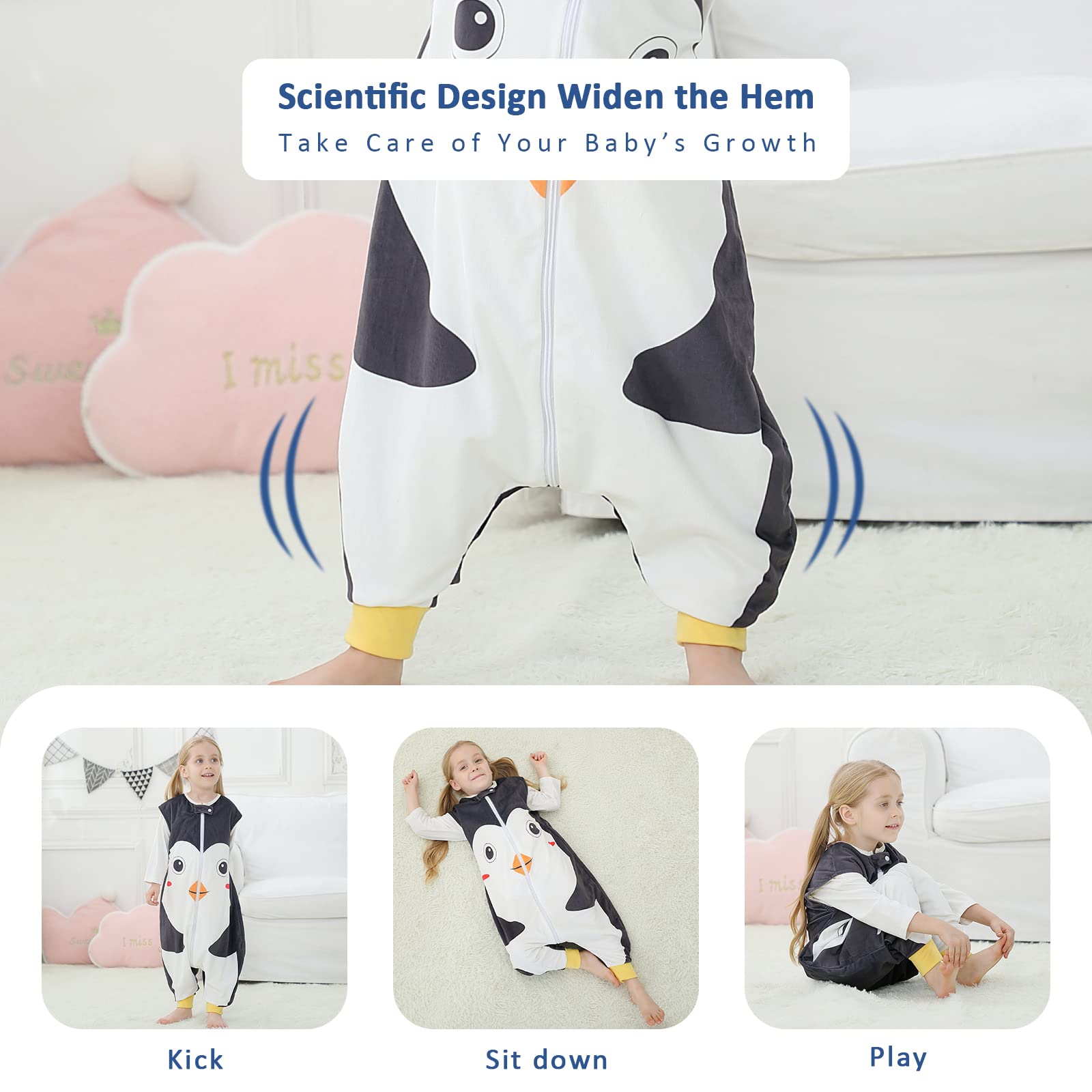 MICHLEY two-way zipper enables easy diaper changes.