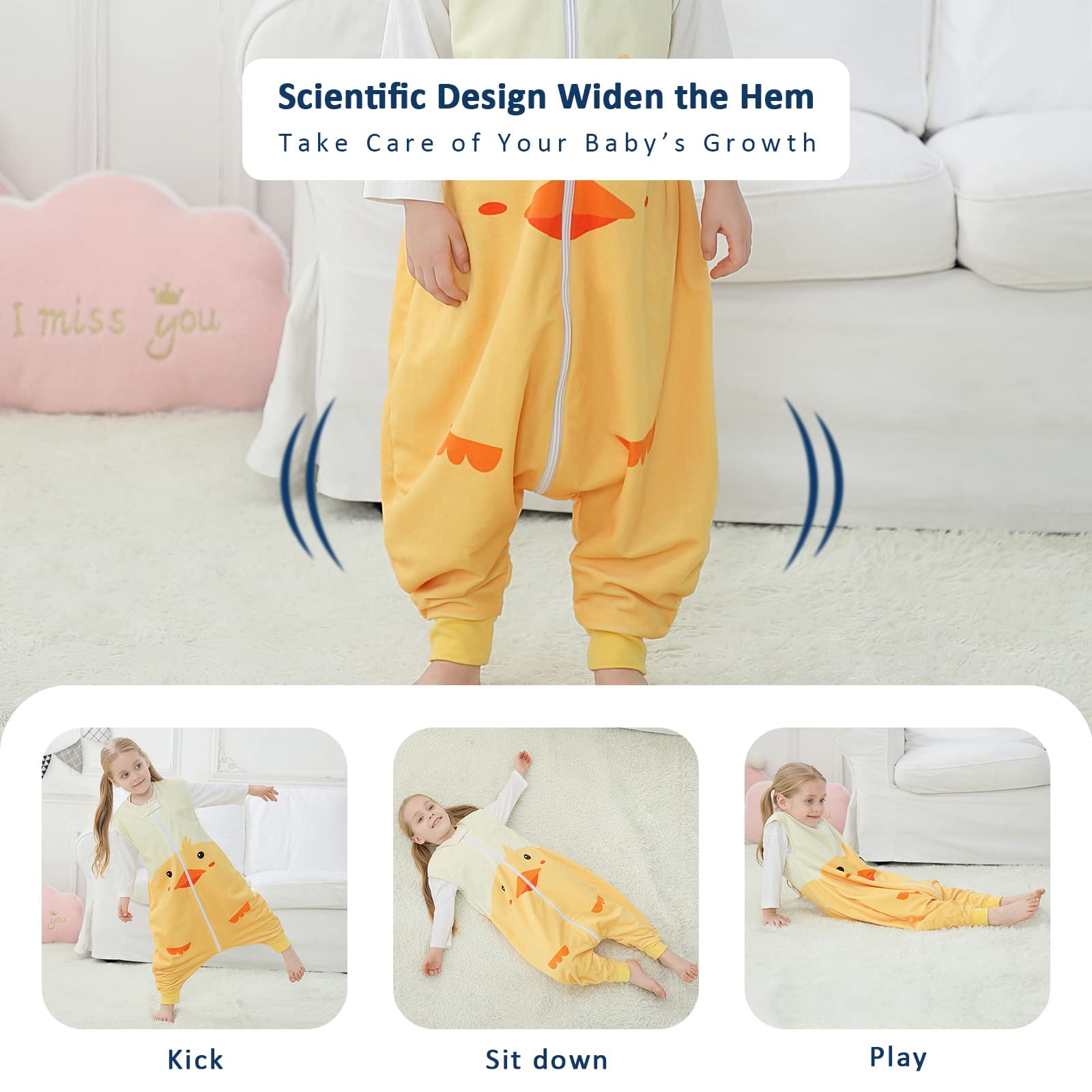 MICHLEY 2-way zipper for easy diaper changes and quick dressing.