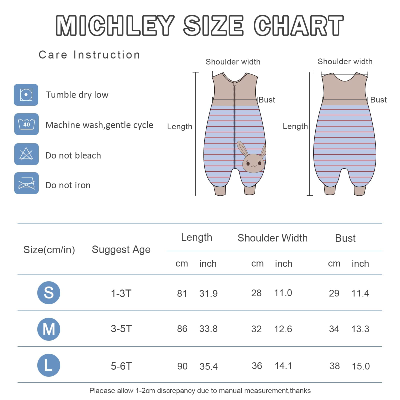 MICHLEY sleeping sack sleeveless design promotes airflow to prevent overheating