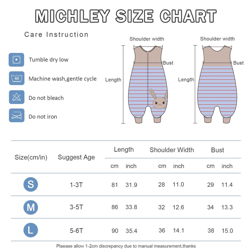 MICHLEY sleeping sack sleeveless design promotes airflow to prevent overheating