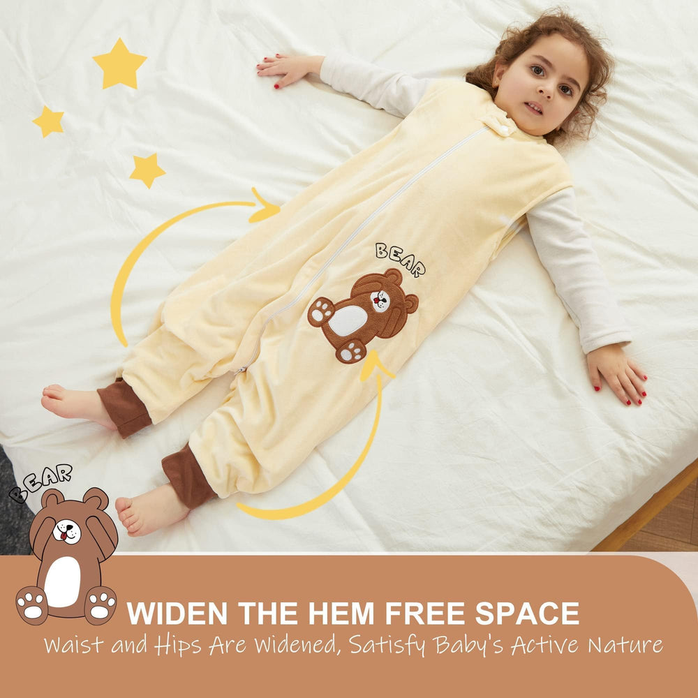 MICHLEY size M 3-5T sleepsack illustrates roomy fit for growing kids.