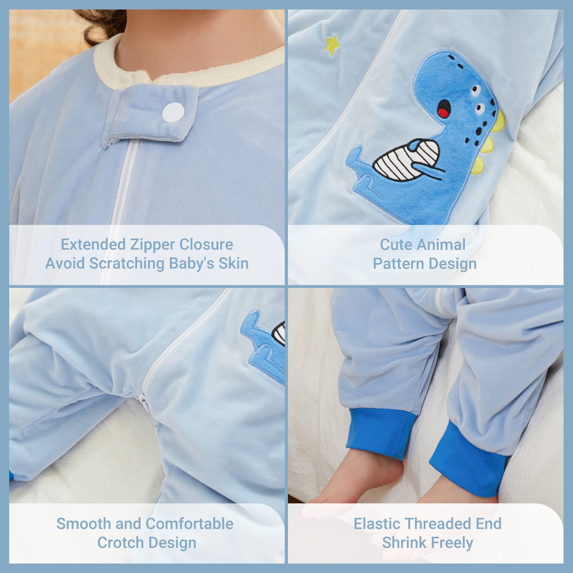 MICHLEY top and bottom zipper design simplifies child entry into the sleeping bag
