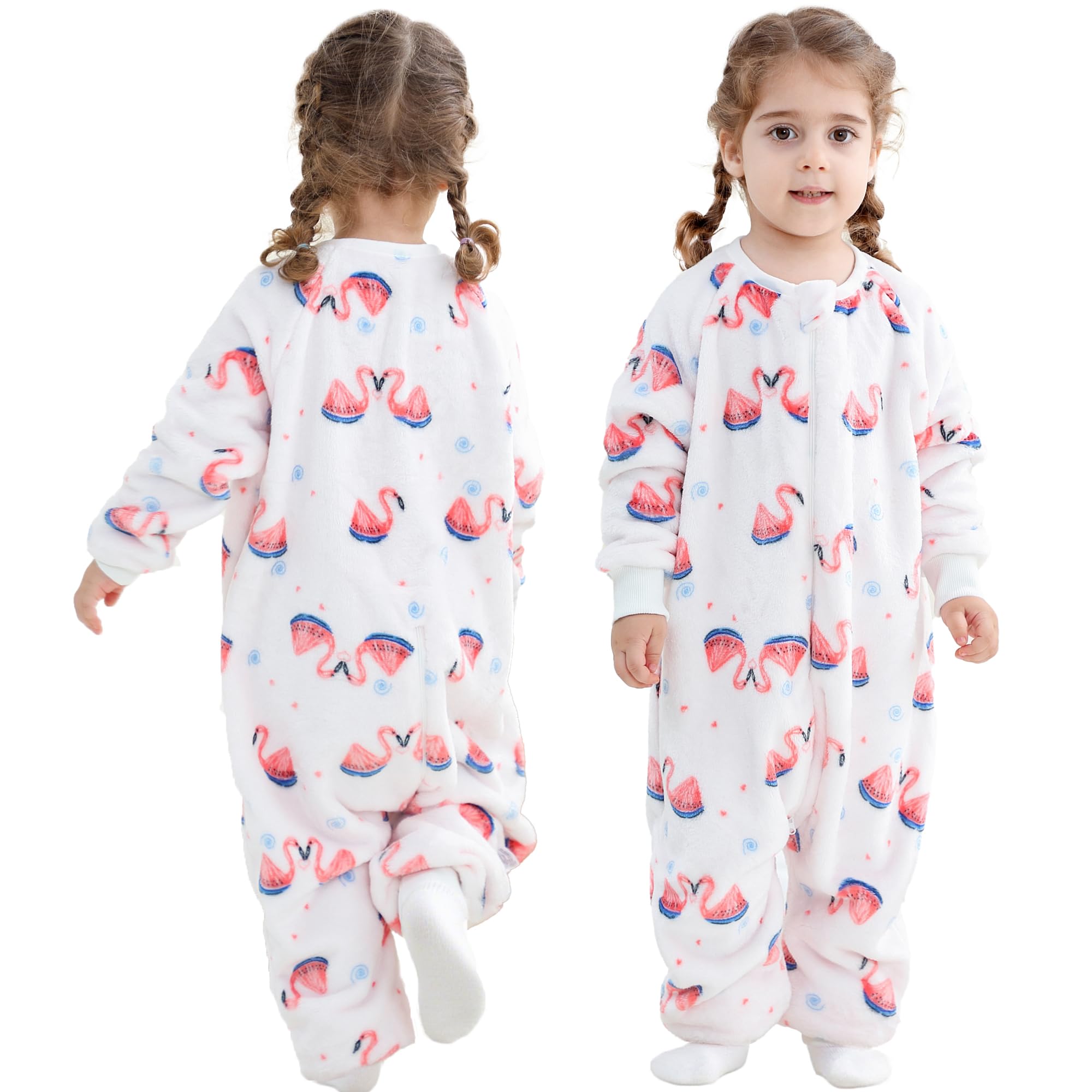 MICHLEY Toddler Flannel Sleeping Sack front view cozy warmth for bedtime.