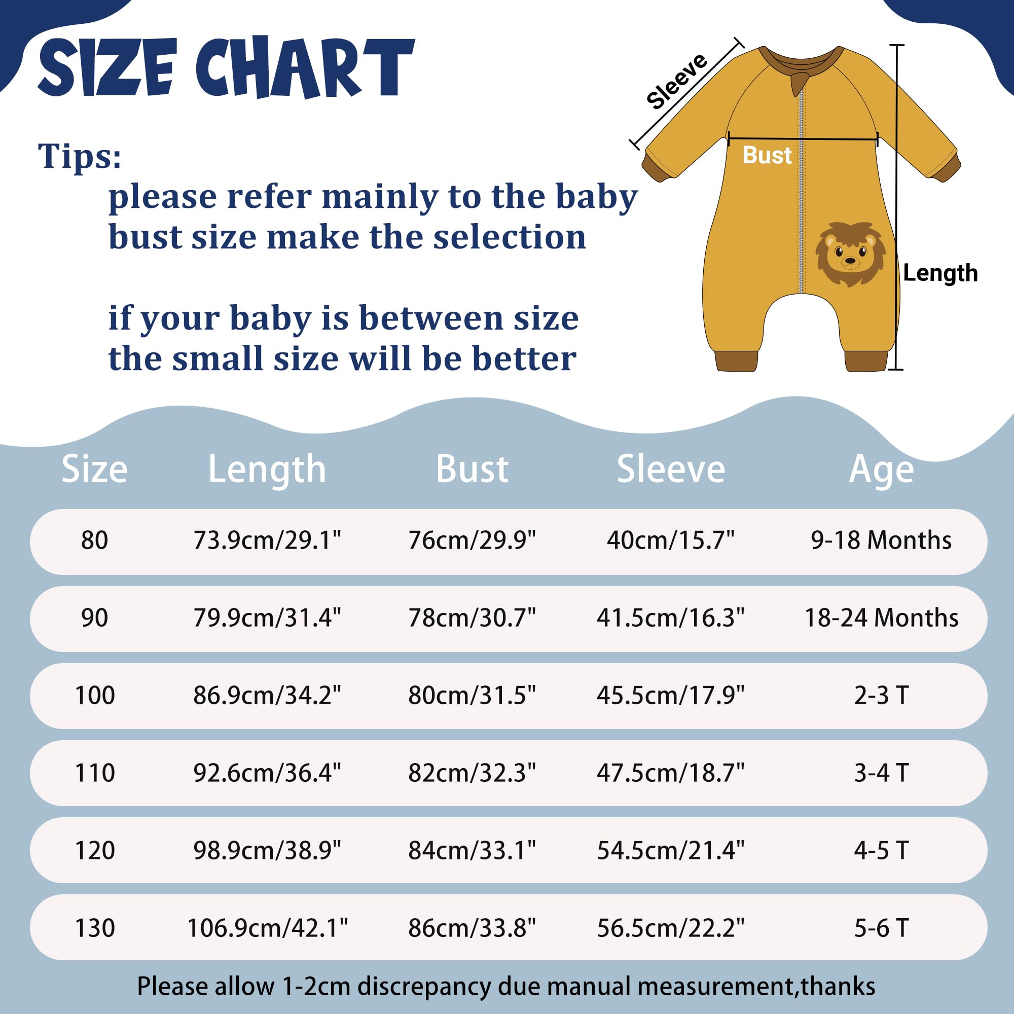 MICHLEY six-size sleeping sack range grows with your child from 9-18m to 5-6T.