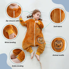 MICHLEY sleeping sack with 3-way zipper enables quick diapering and easy changes.