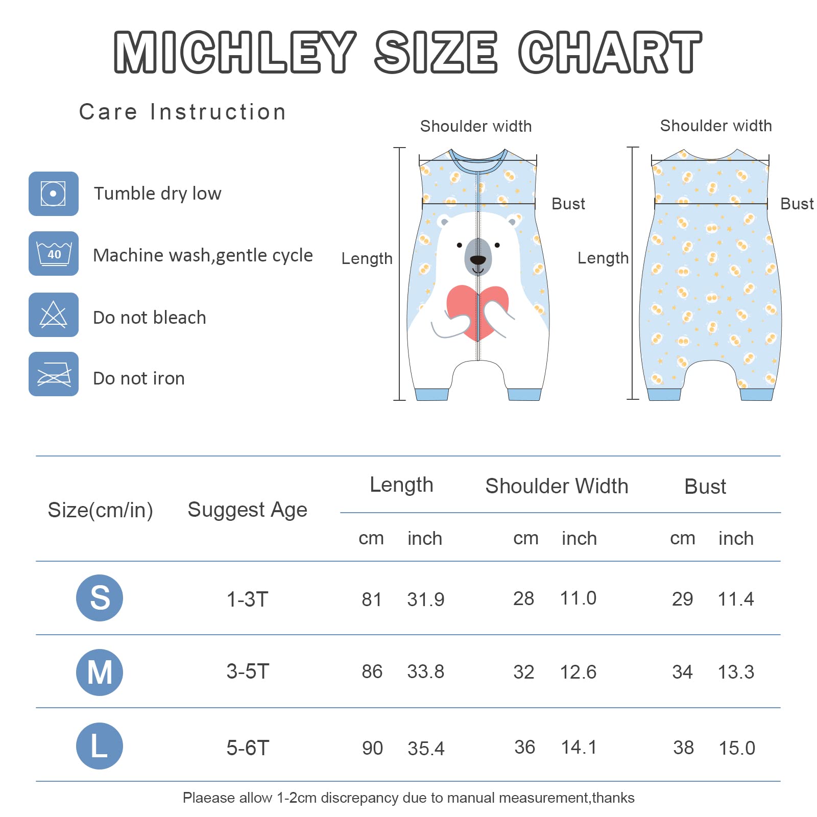 MICHLEY toddler sleeping sack 2way-zipper demonstrates quick diaper changes.