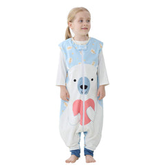 MICHLEY toddler sleeping sack feet-open demonstrates room to move during naps.