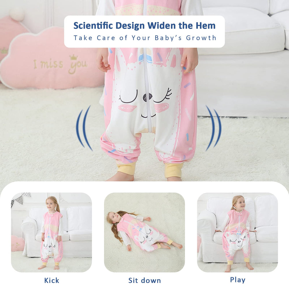 MICHLEY wearable blanket sleeping sack with open-foot design