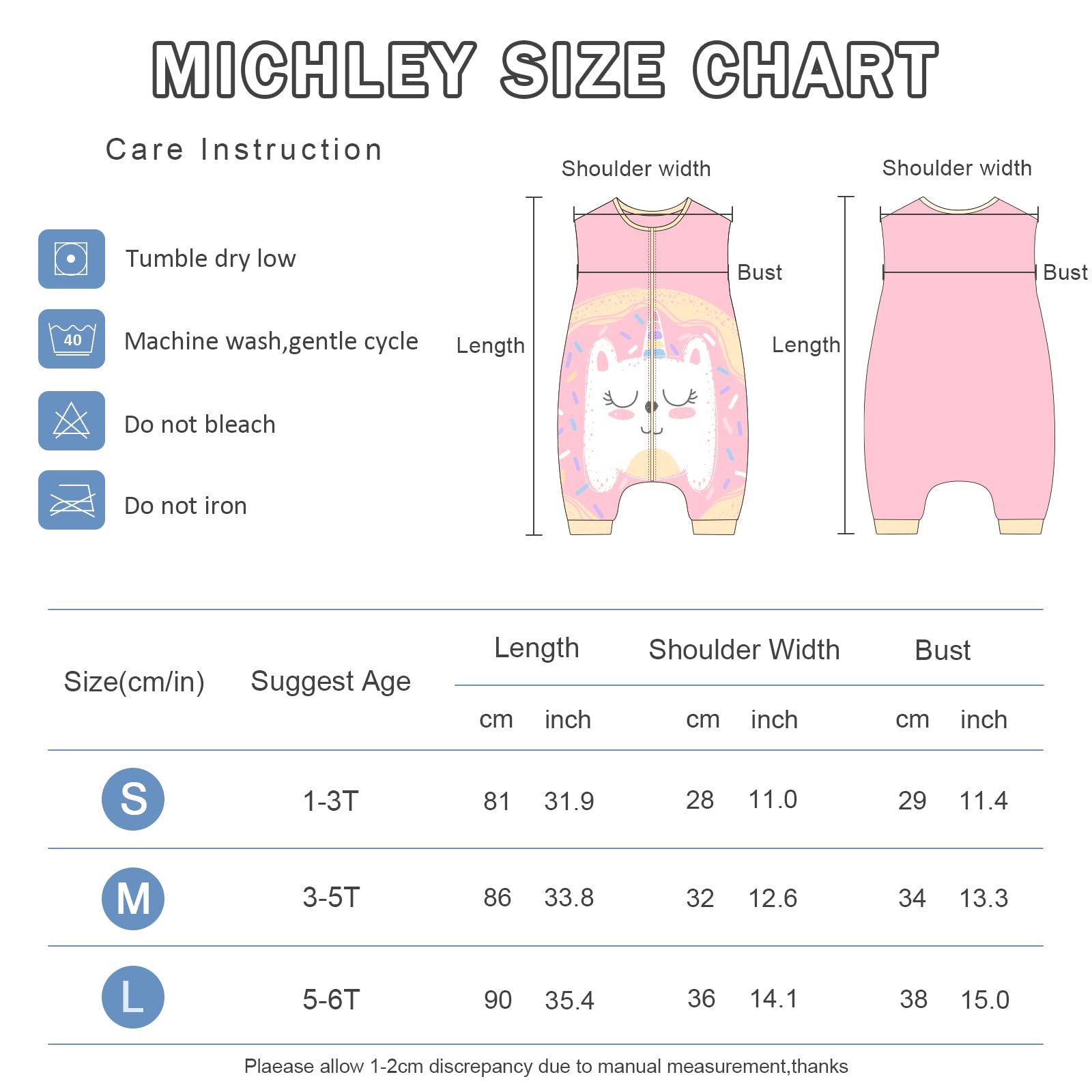 MICHLEY sleeping sack side view with foot openings for easy movement
