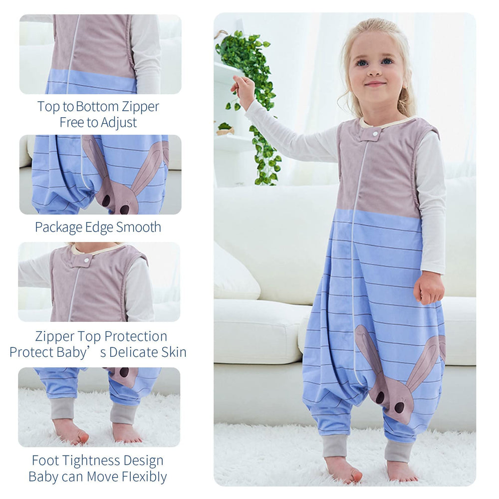 MICHLEY wearable blanket with 2-way zipper for quick transitions from sleep to play