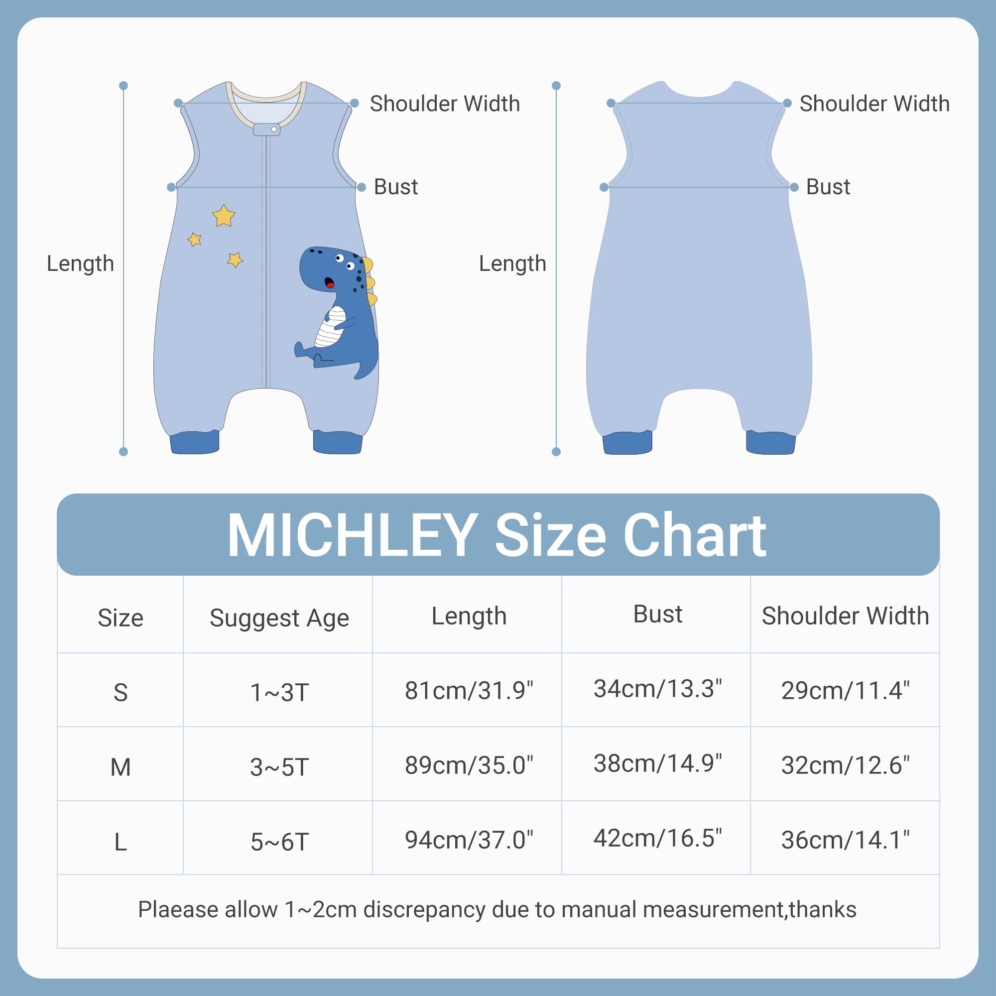 MICHLEY wearable blanket sleepsack in polyester provides breathable year-round comfort
