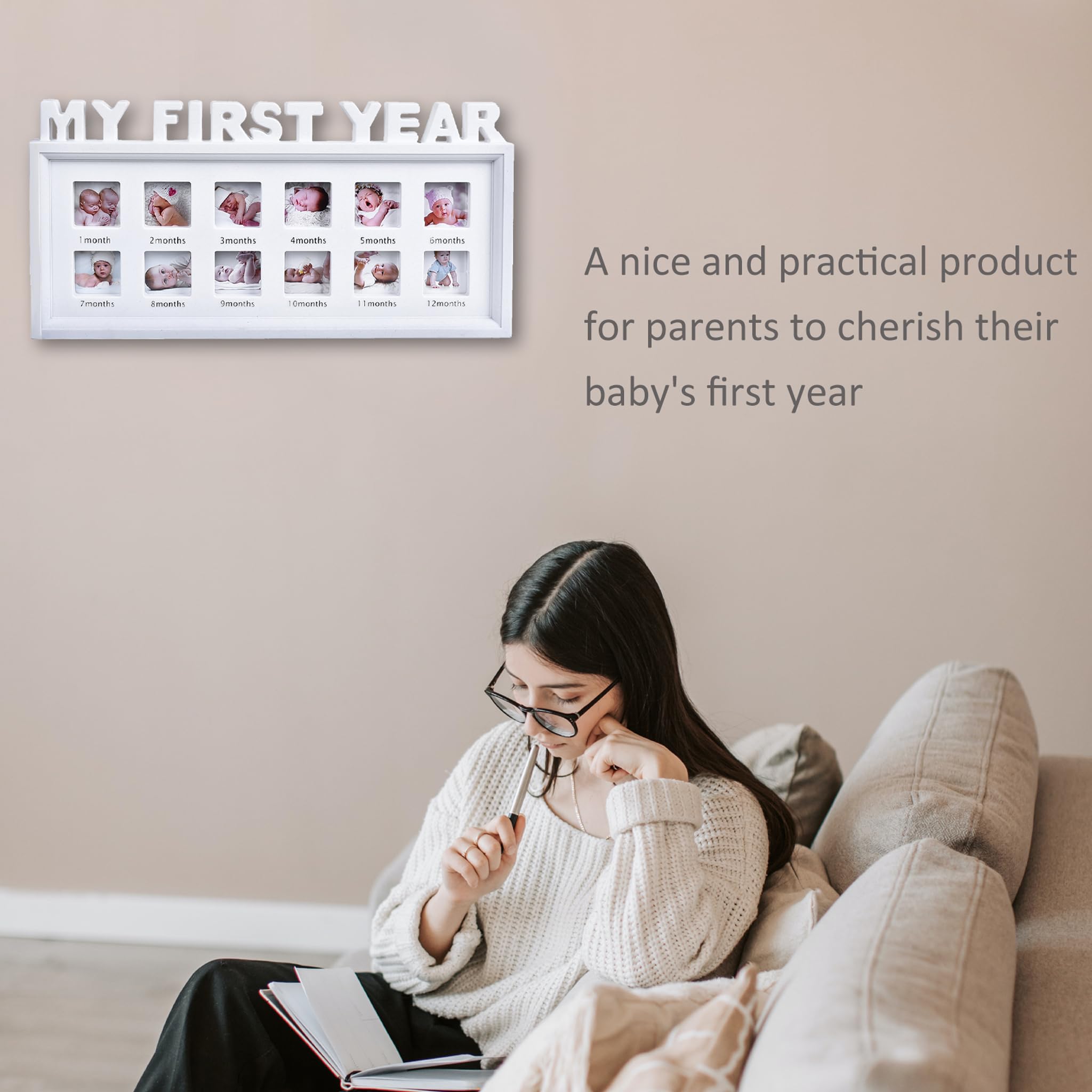 MICKYU neutral white frame suits any nursery decor and gifting.