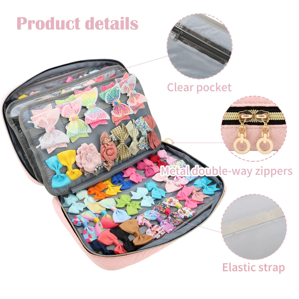 MICOM baby girls bows organizer neatly displays headbands and clips for quick outfit changes.