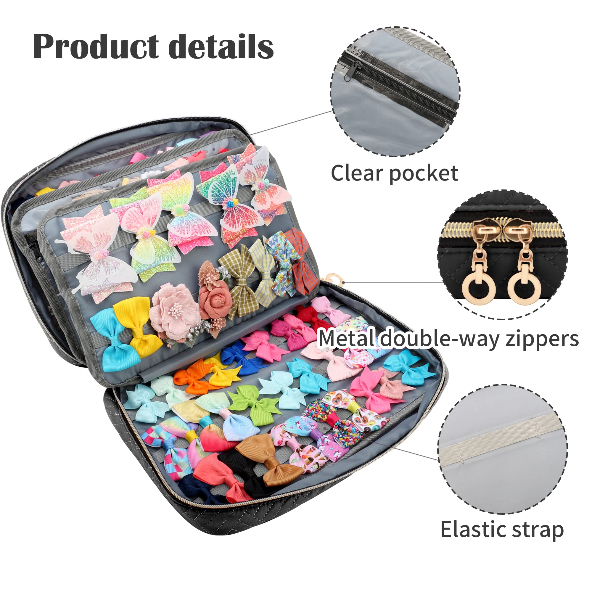 Micom bow organizer with clear pockets helps quick selection of headbands.