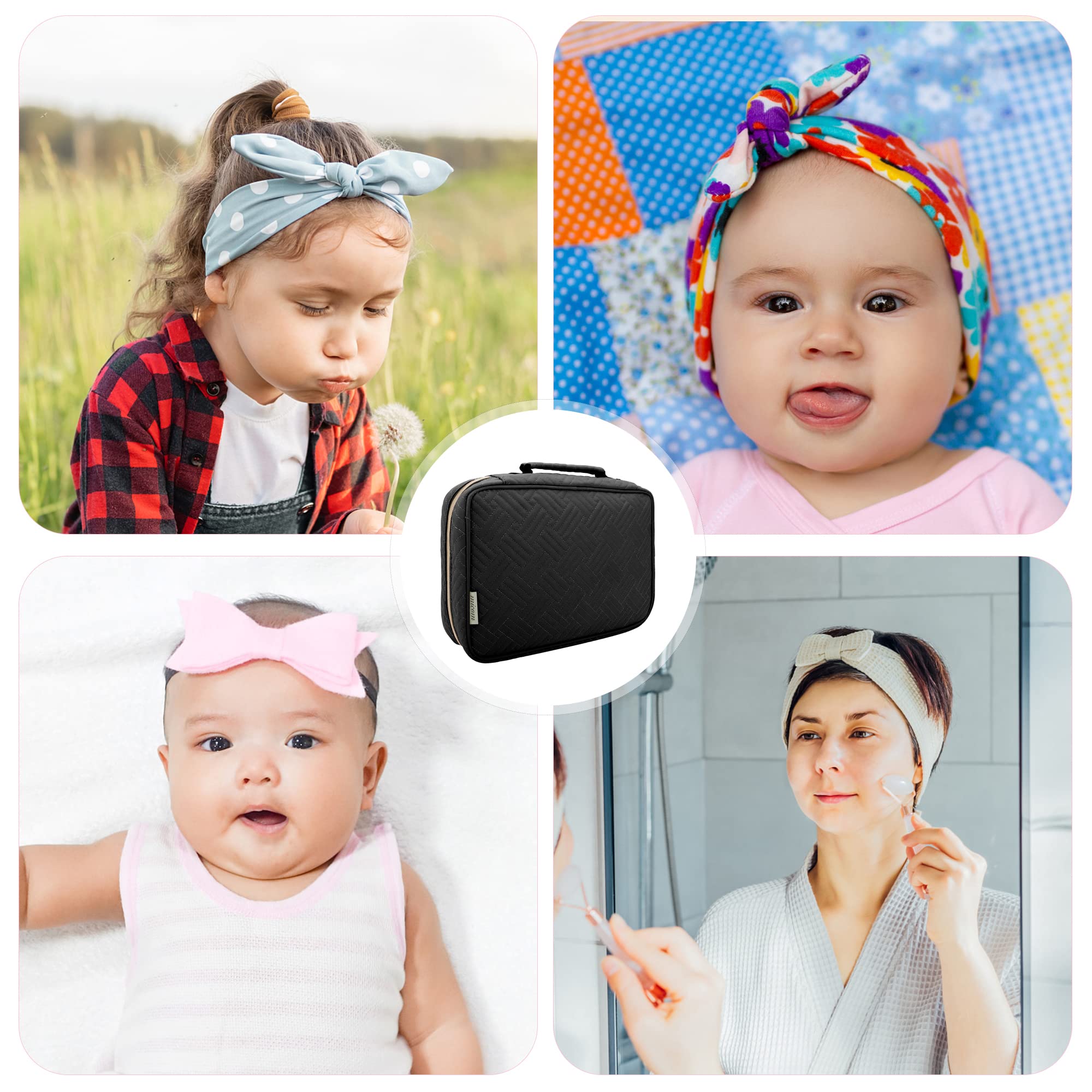 Micom hair accessories travel bag demonstrates compact design for trips and outings.