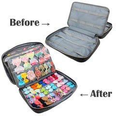 Micom storage bag with transparent pockets keeps clips visible and easy to sort.