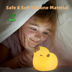 Microwear Capybara night light silicone texture closeup for safe touch