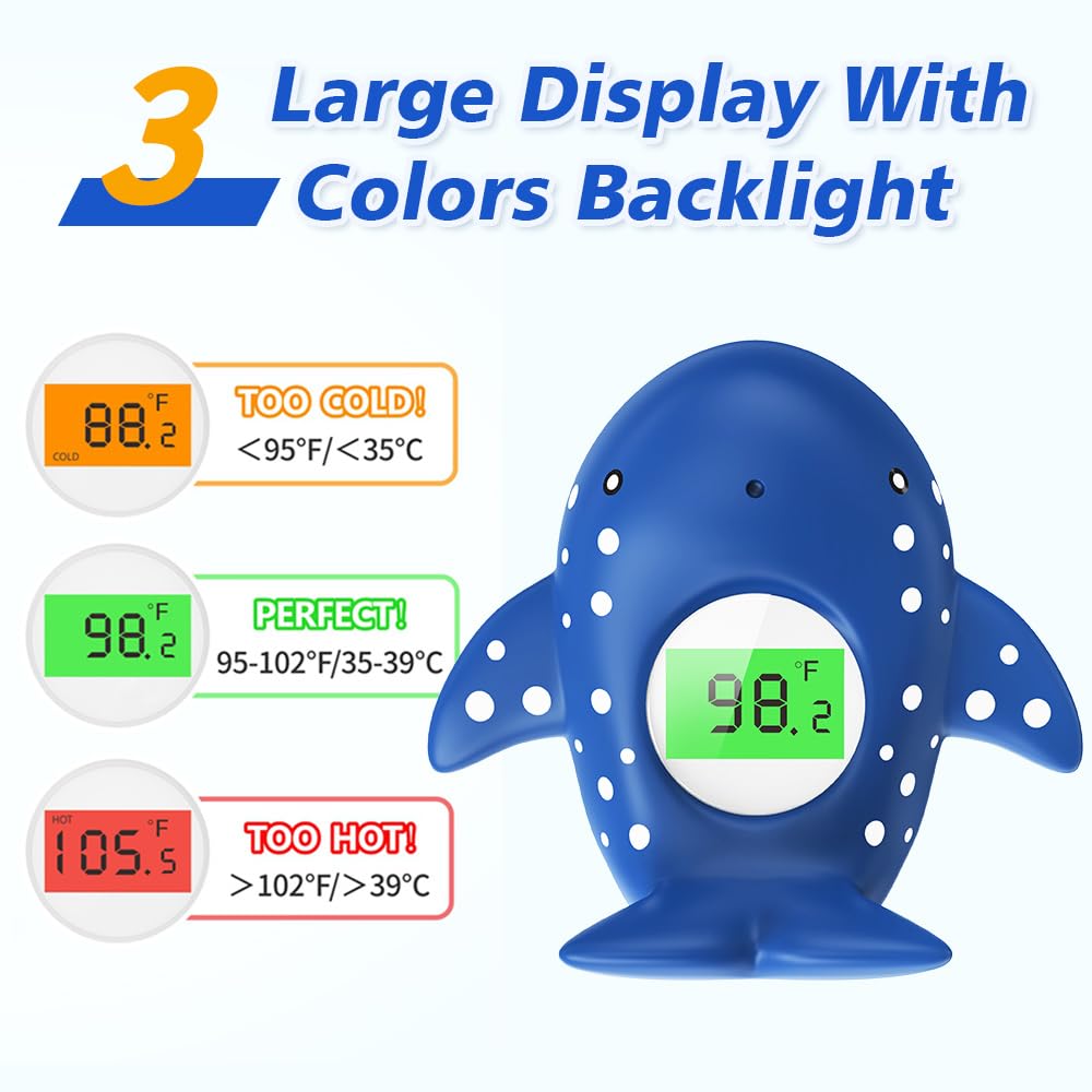 Miedecdel thermometer with 3-color backlit display for quick temp checks.