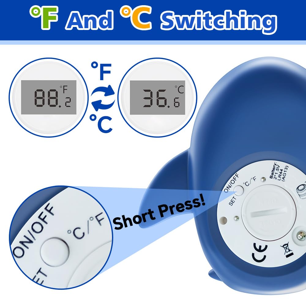 Miedecdel thermometer doubles as a floating bath toy for infants.