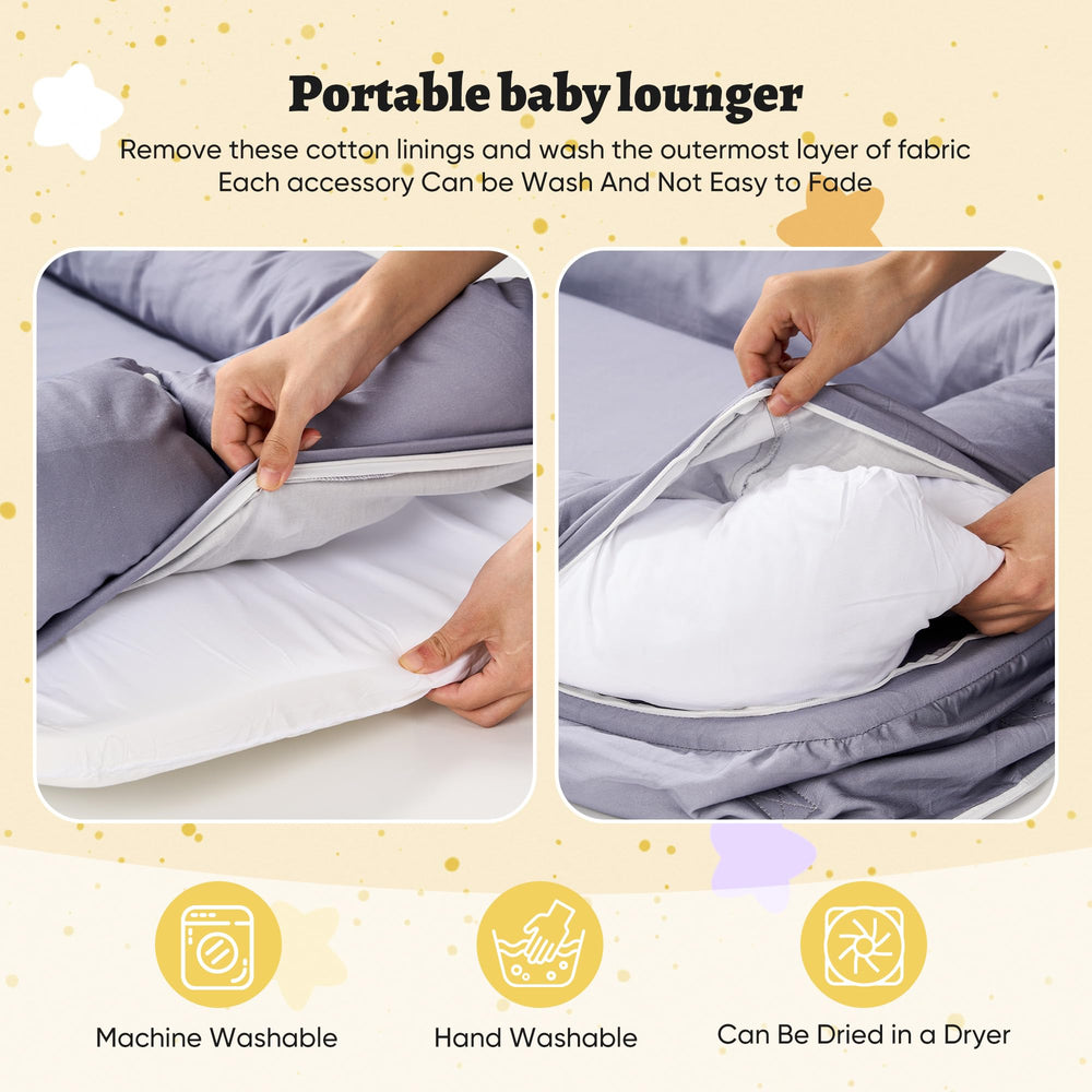 Miereirl 0-24 month support for growing baby in a versatile lounging setup.