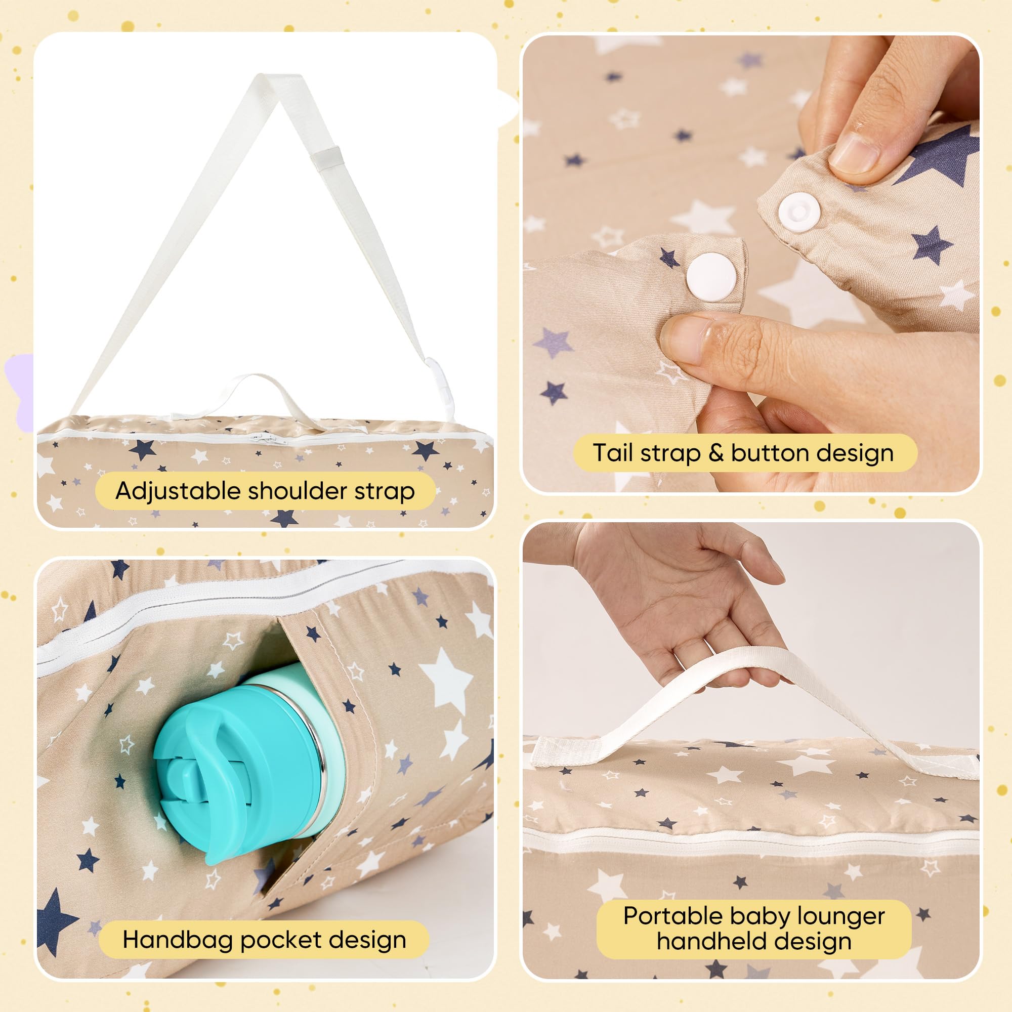 Miereirl baby lounger with machine-washable cover stays soft after washes.