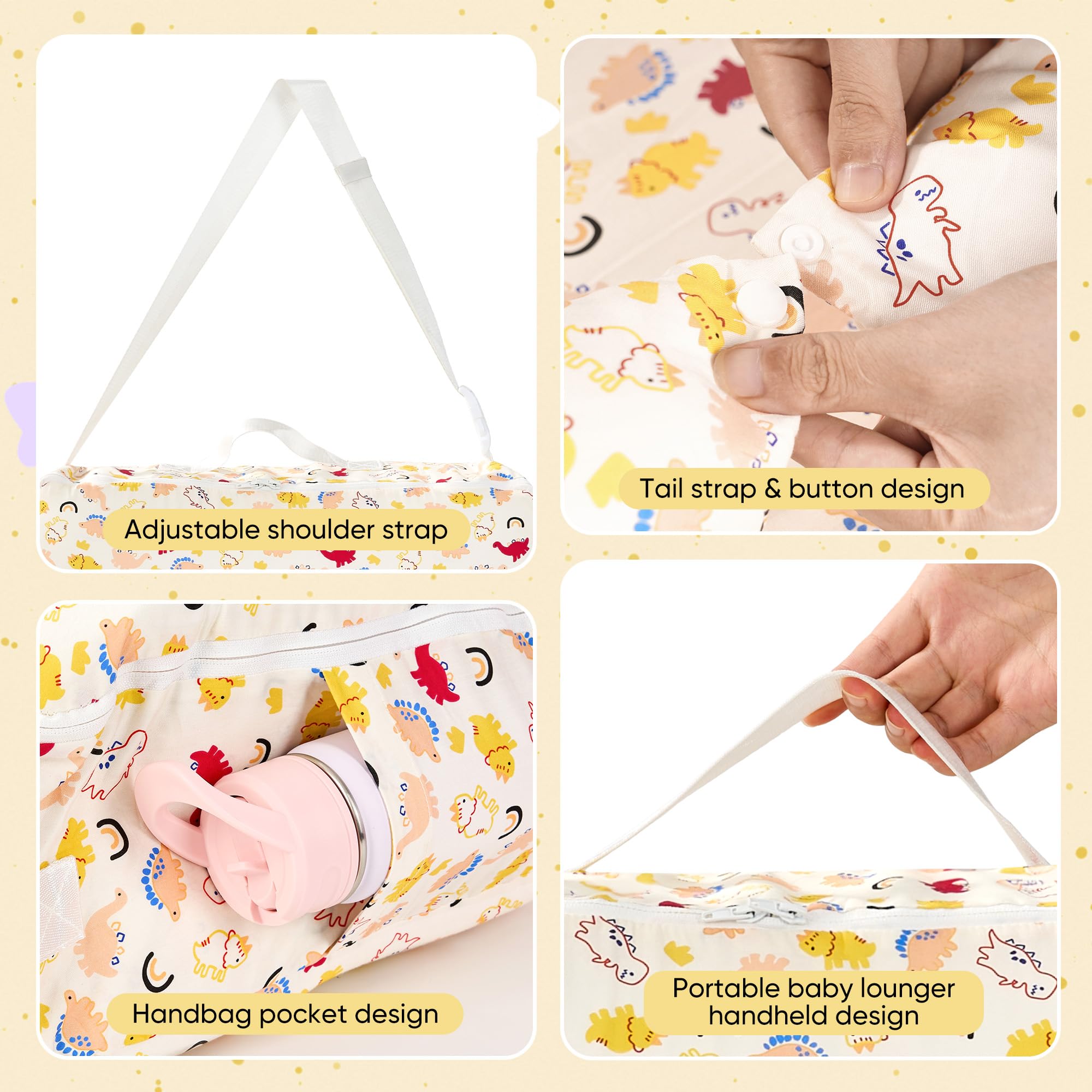 Miereirl baby lounger's soft cotton fabric touches delicate skin for cozy naps.