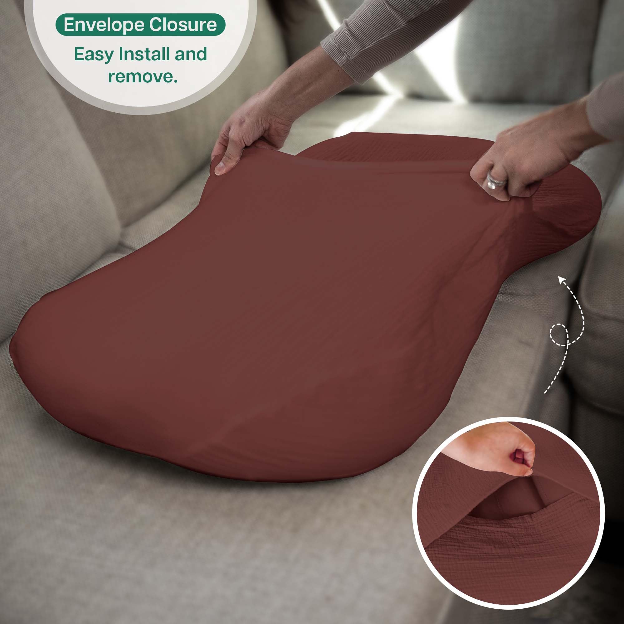 Mi Flor Muslin Baby Lounger Cover is easy-care and machine-washable.