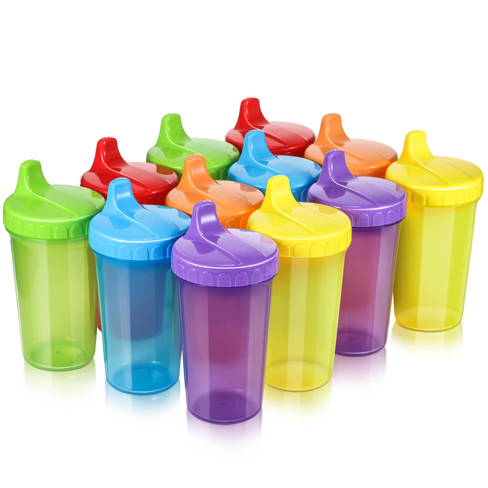Mifoci green lid 10oz toddler sippy cups for mess-free hydration at home.