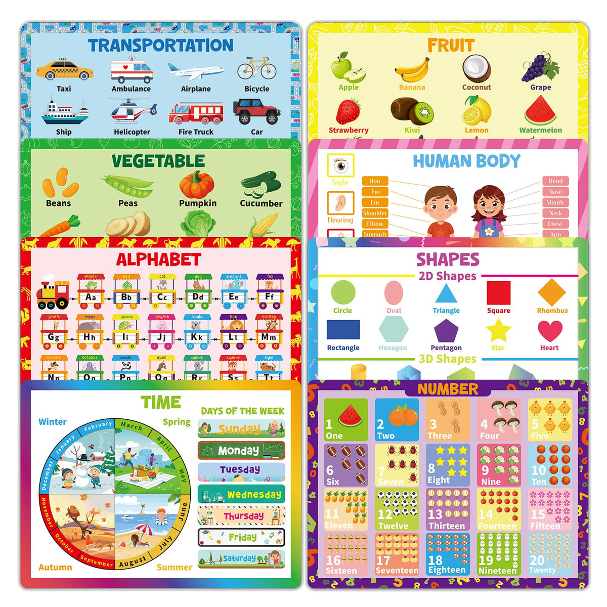 Mifoci placemats with vehicles design support early learning at meals.