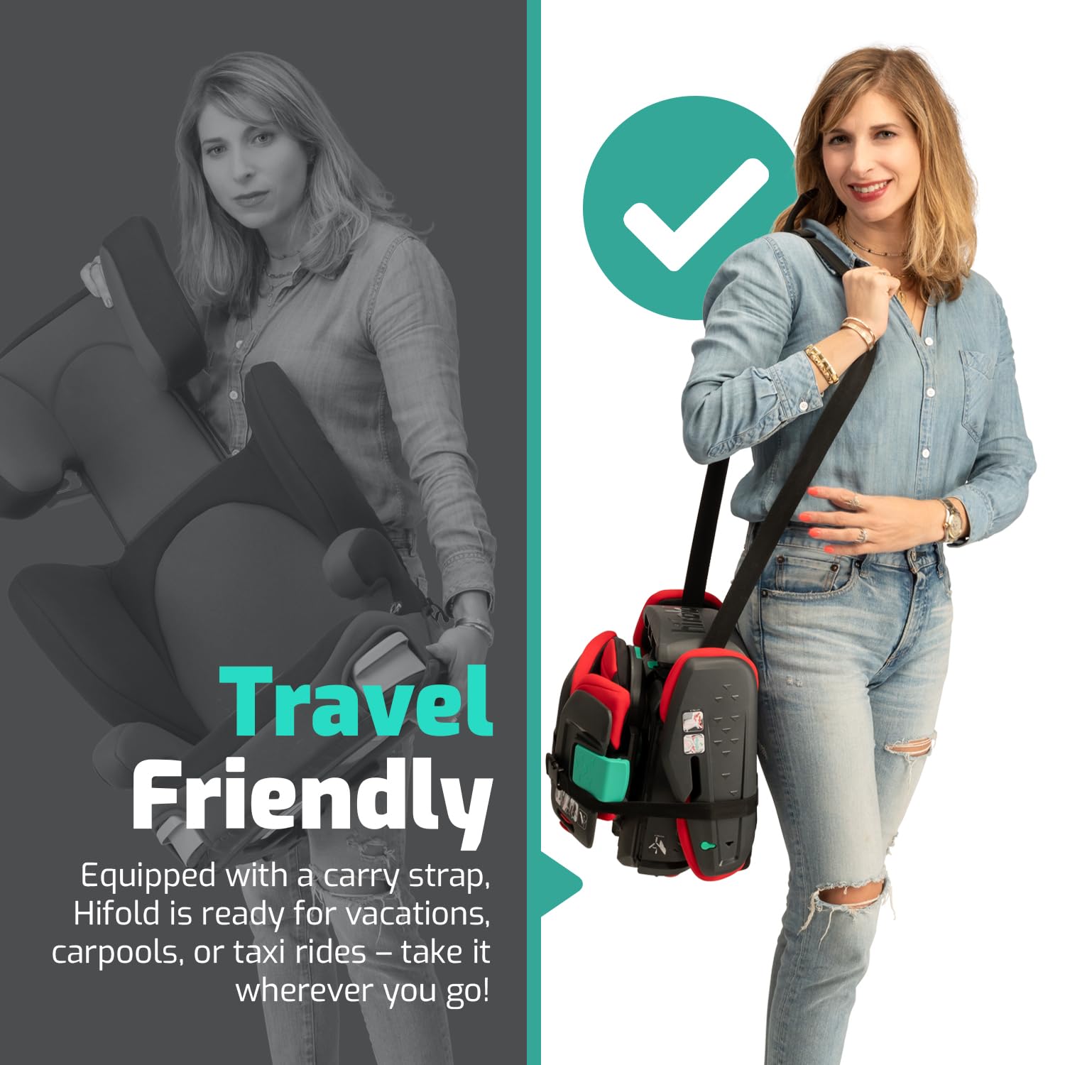 mifold hifold safety-tested fmvss213 booster for reliable travel