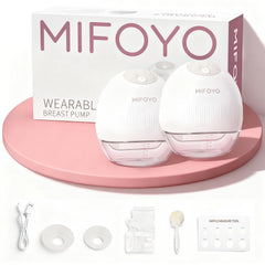 MIFOYO wearable breast pump in bra enables hands-free pumping for multitasking at home.