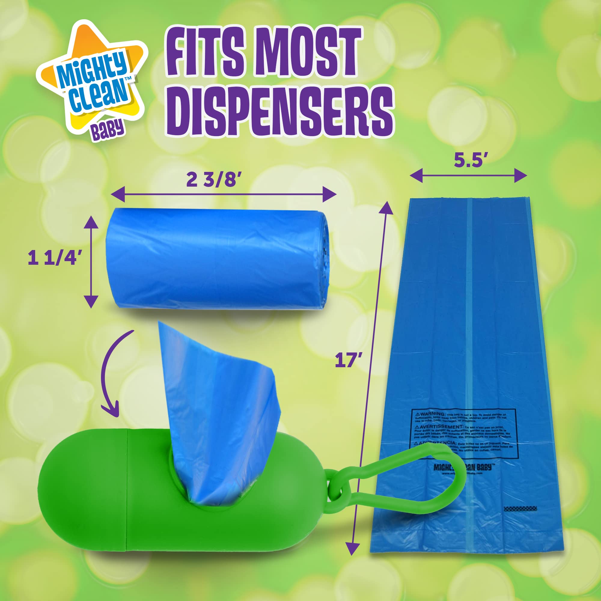 Mighty Clean Baby refills fit standard dispensers for easy restocking.