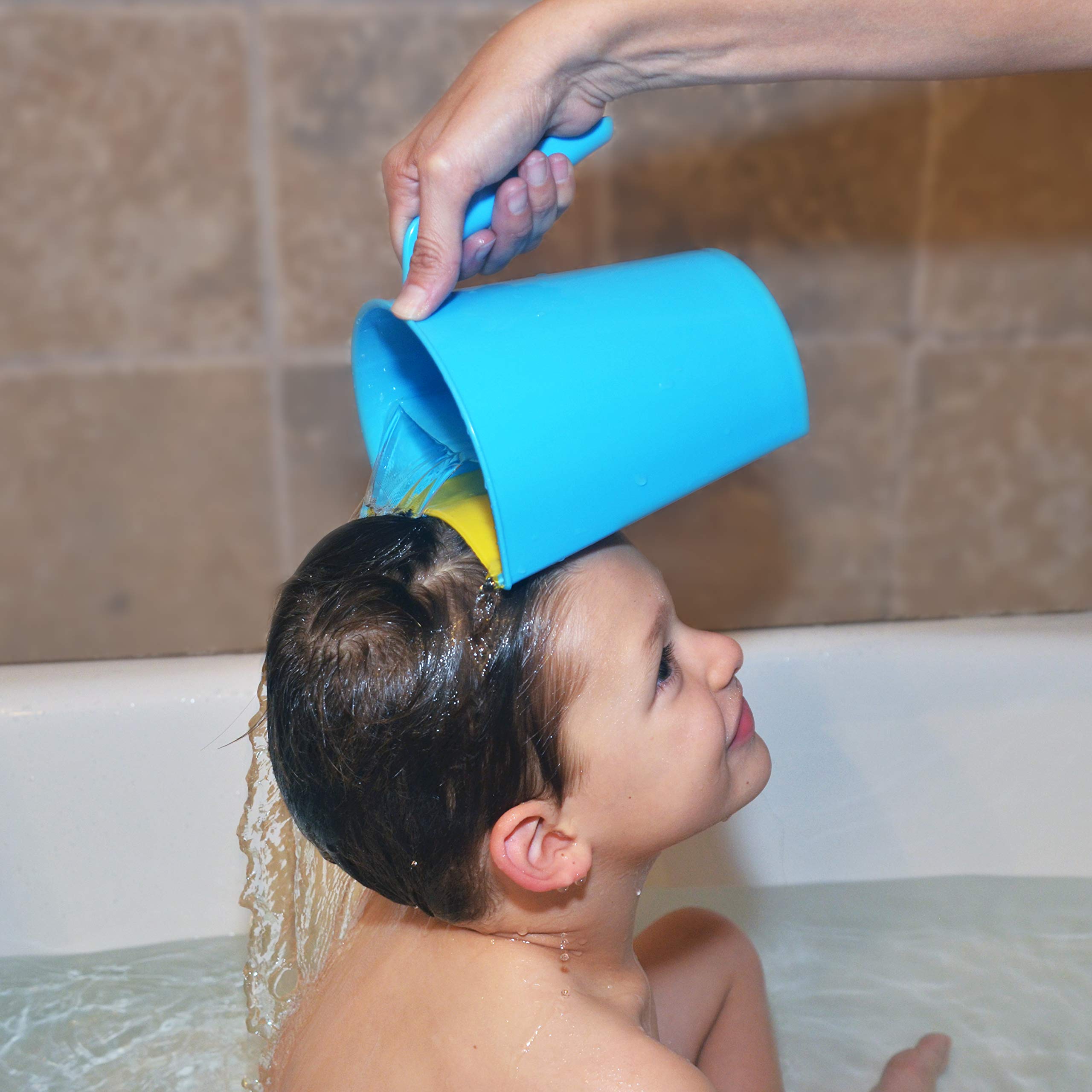 Mighty Clean Baby rinse cup features BPA-free materials for safe bath time.