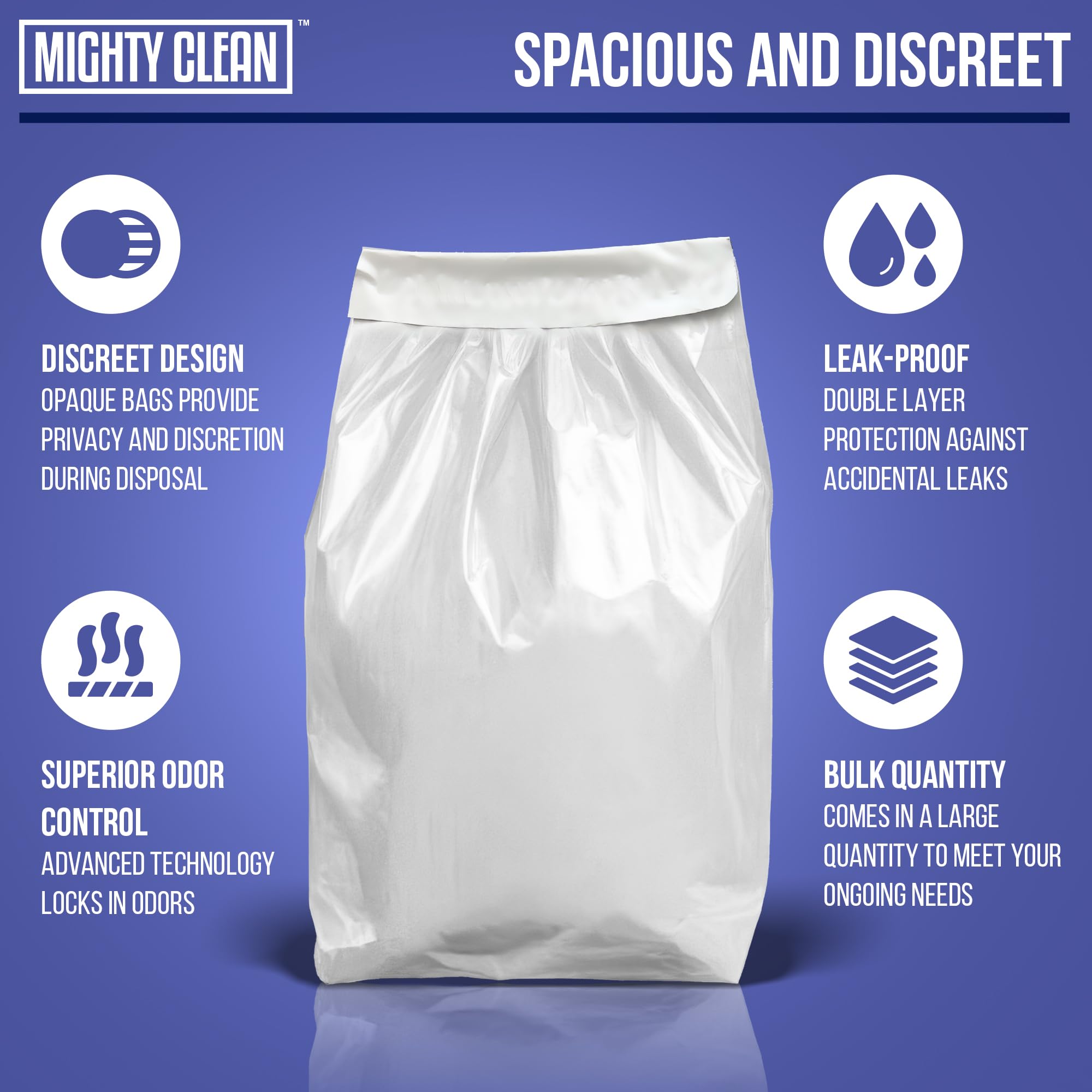 Mighty Clean tear-resistant-diaper-bags emphasize durability for secure disposal.