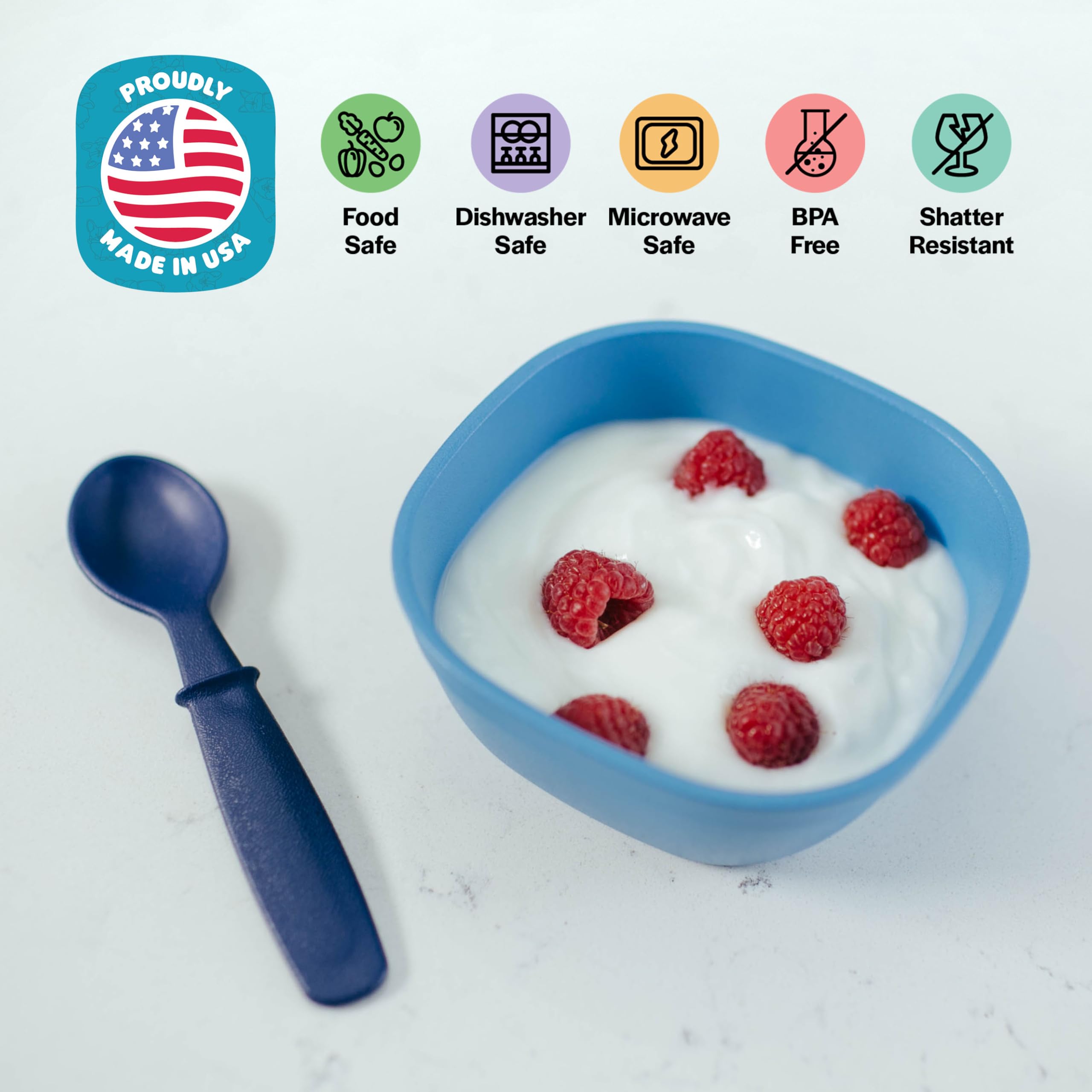 MightyMoe mealtime setup in Ocean Color brightens family meals.