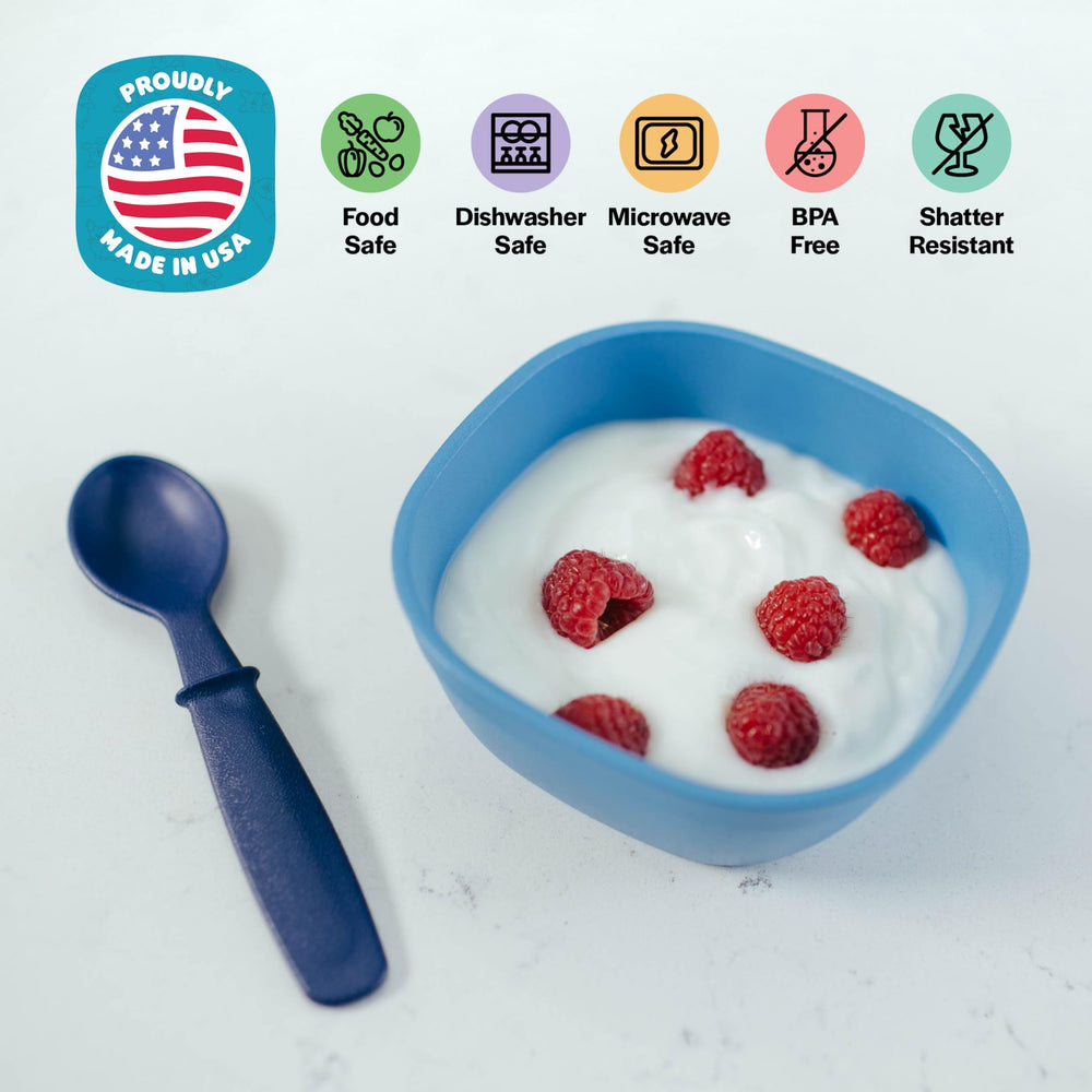 MightyMoe mealtime setup in Ocean Color brightens family meals.