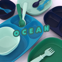MightyMoe Ocean plate for tiny hands, ideal for organized meals.