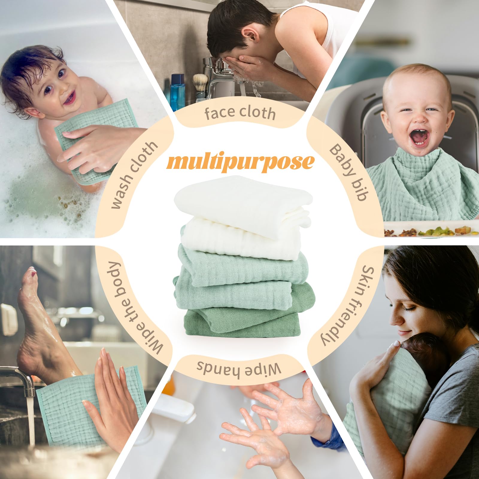 MIGIOL pre-washed fabric burp cloth reduces shrinkage and keeps softness.